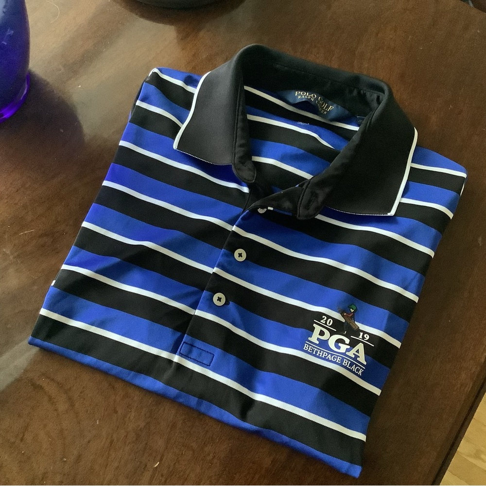 Polo Golf Ralph Lauren PGA CHAMPIONSHIP Bethpage Black Striped Polo Sz L